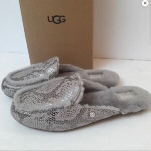🎈FINAL SALE 🎈UGG Lane Sheepskin Slip On Mule Snake Embossed NEW *
